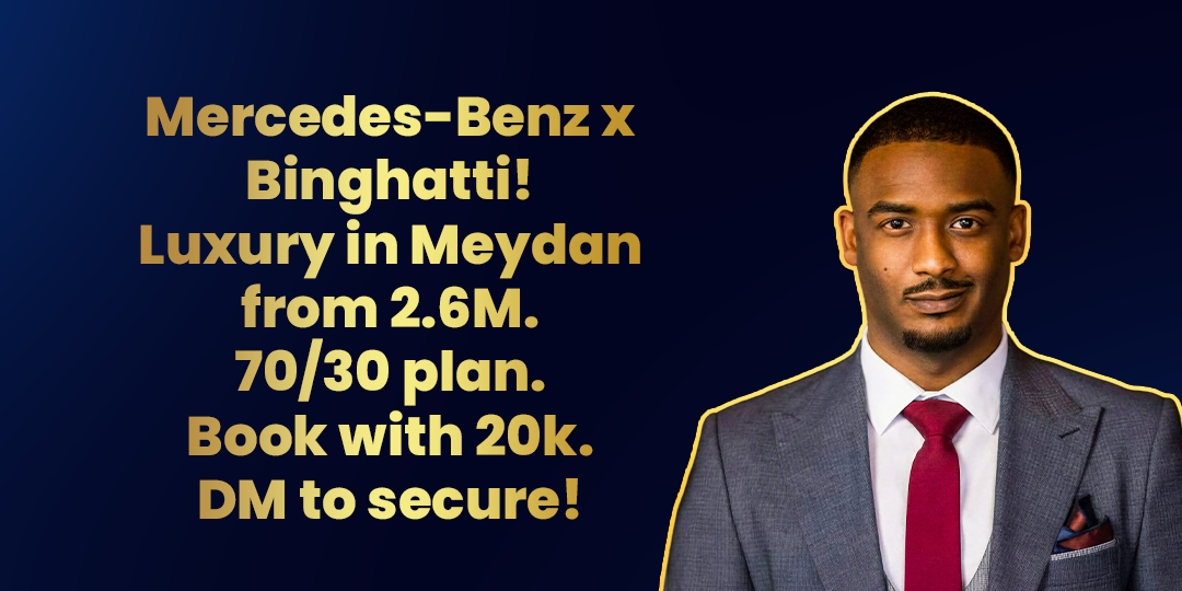 🏎️ Mercedes-Benz x Binghatti! 🏙️Luxury in Meydan from 2.6M.70/30 plan.Book with 20k.DM to secure!